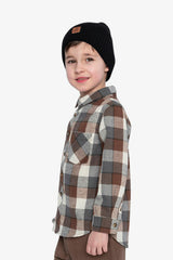 Flannel Shirt Grey And Beige Plaid