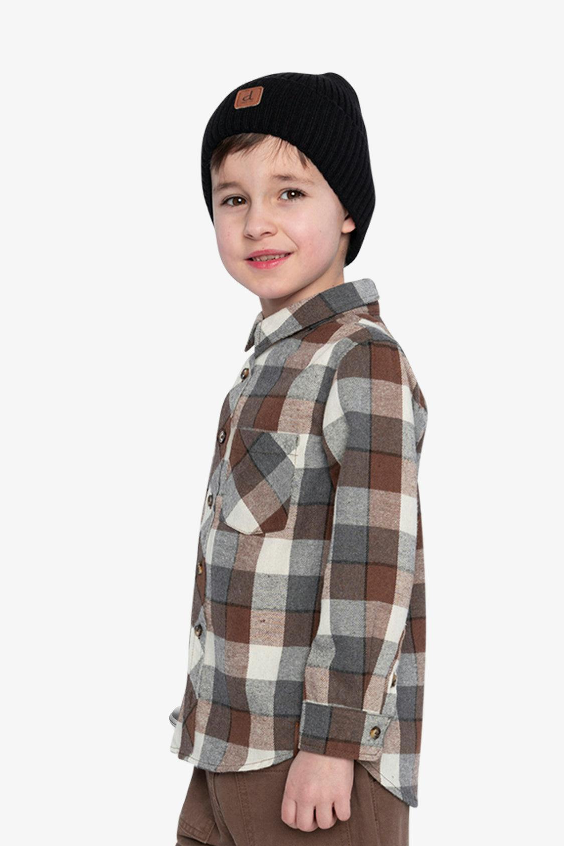 Flannel Shirt Grey And Beige Plaid