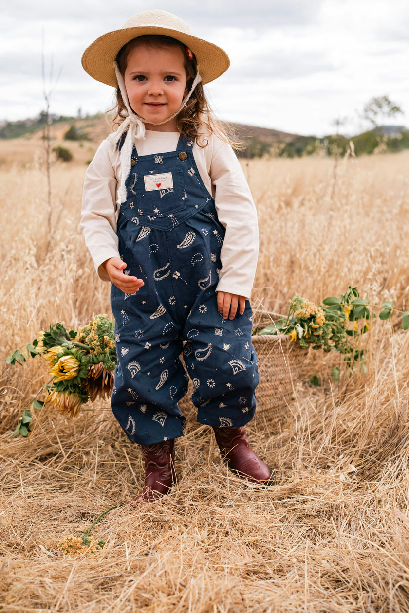 Overall Romper in Midnight Bandana