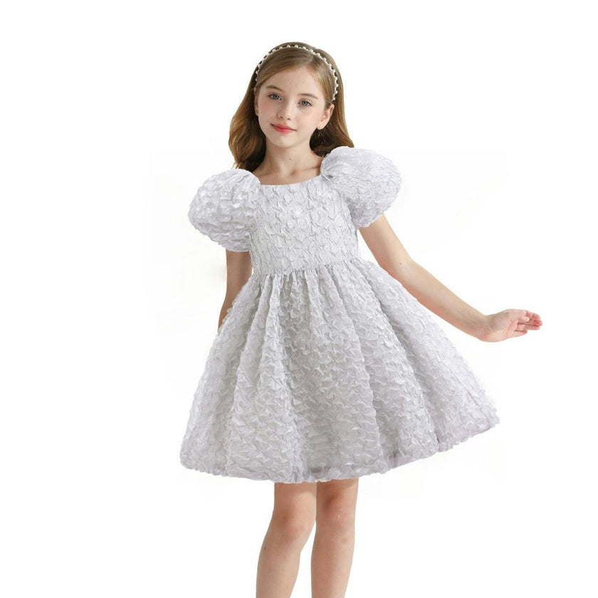 Gray Textured Empire Dress