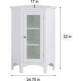 Madison Wooden Corner Floor Cabinet with Glass Door