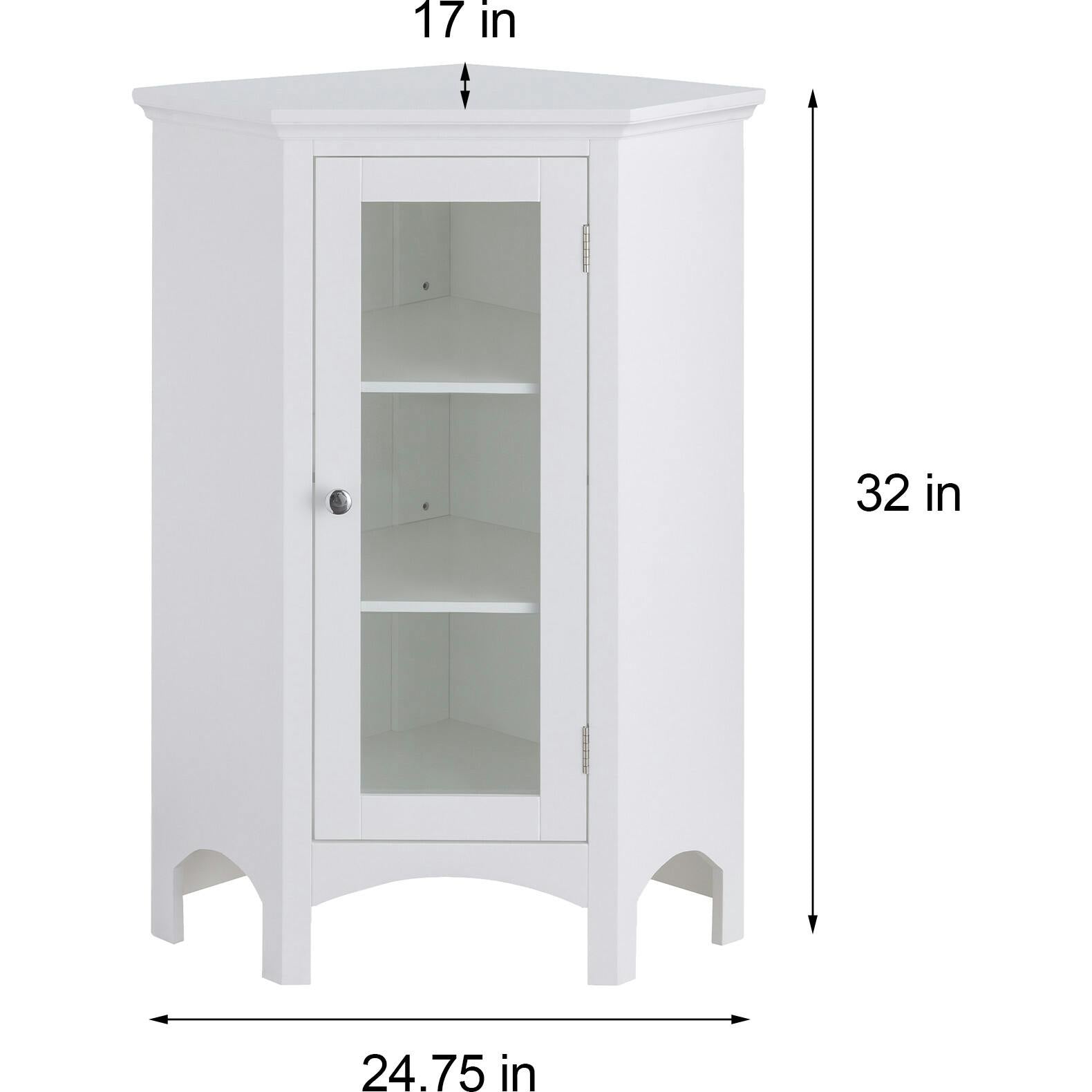 Madison Wooden Corner Floor Cabinet with Glass Door