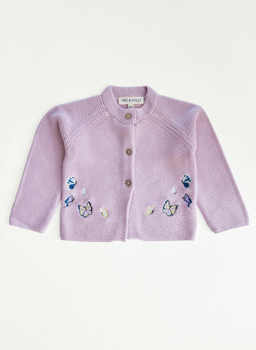Baby Embroidered Butterfly Knit Cardigan