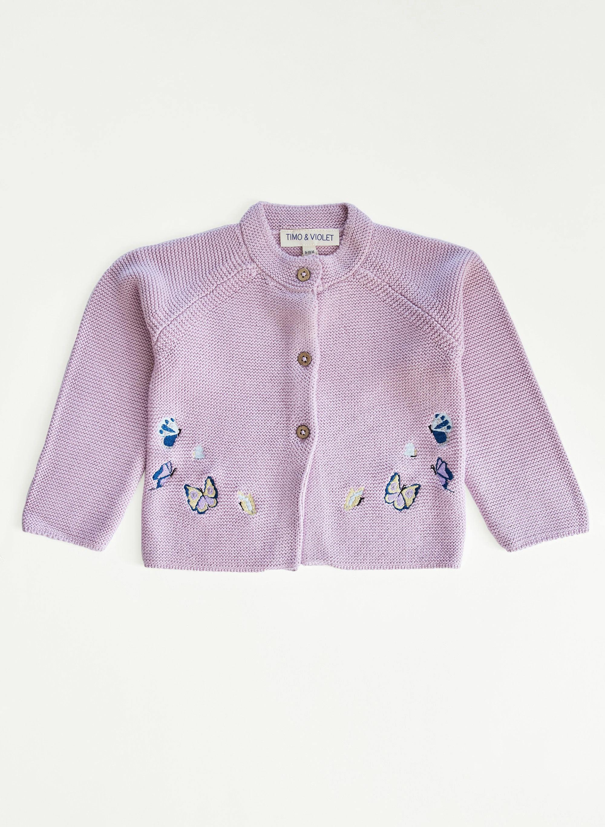Baby Embroidered Butterfly Knit Cardigan