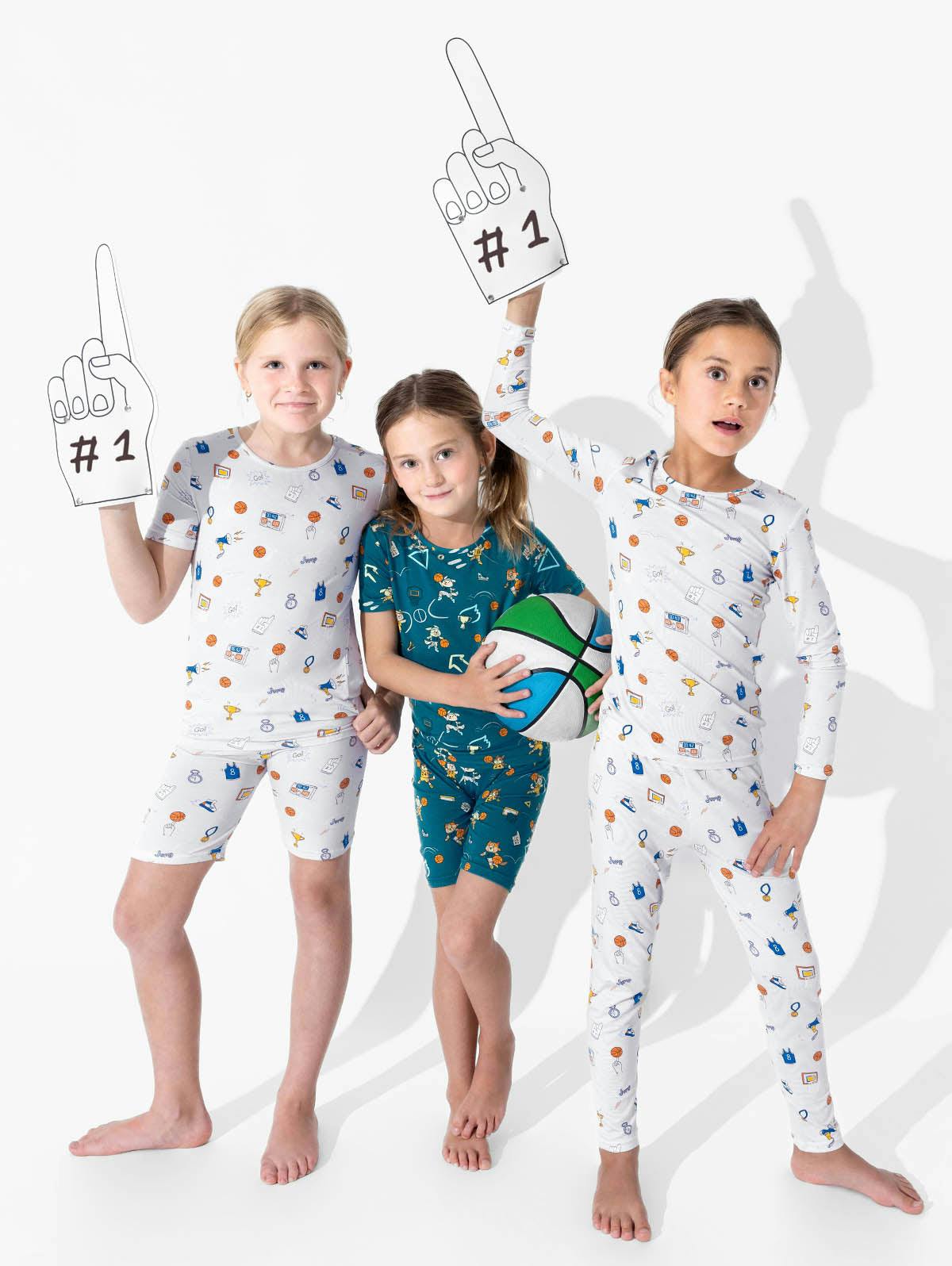 Basketball Pups Bamboo Kids Pajama Short Set