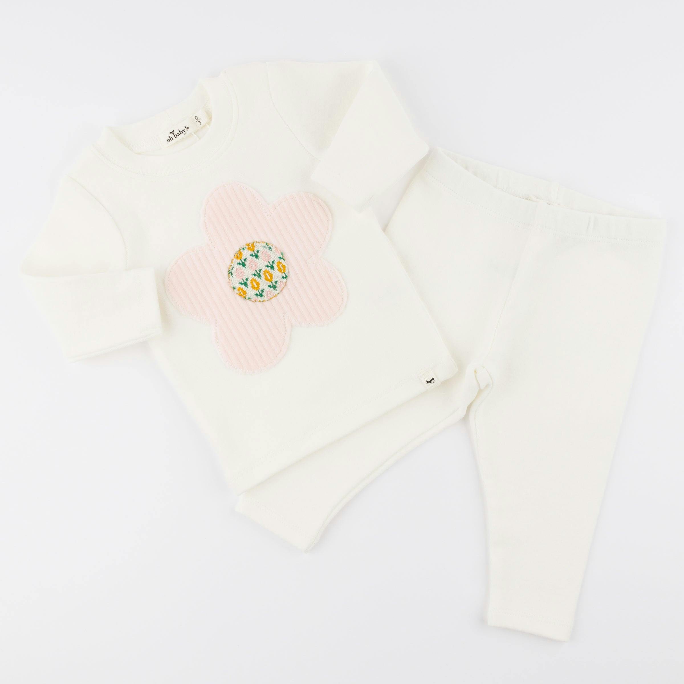 Quilted Flower Applique L/S 2pc Set