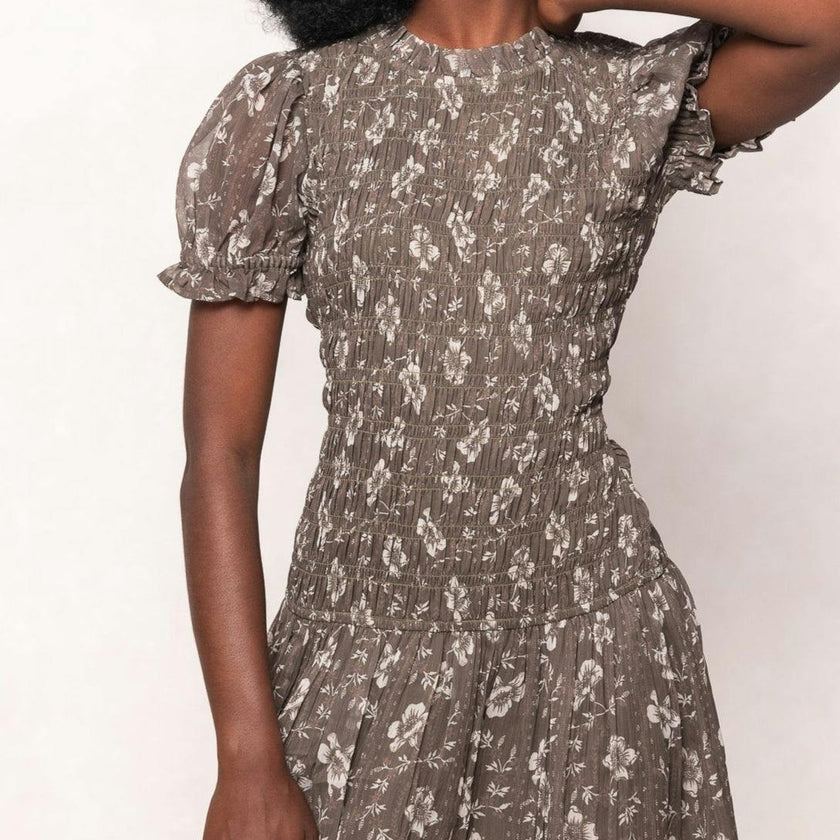 Jennifer Dress in Olive Blossom
