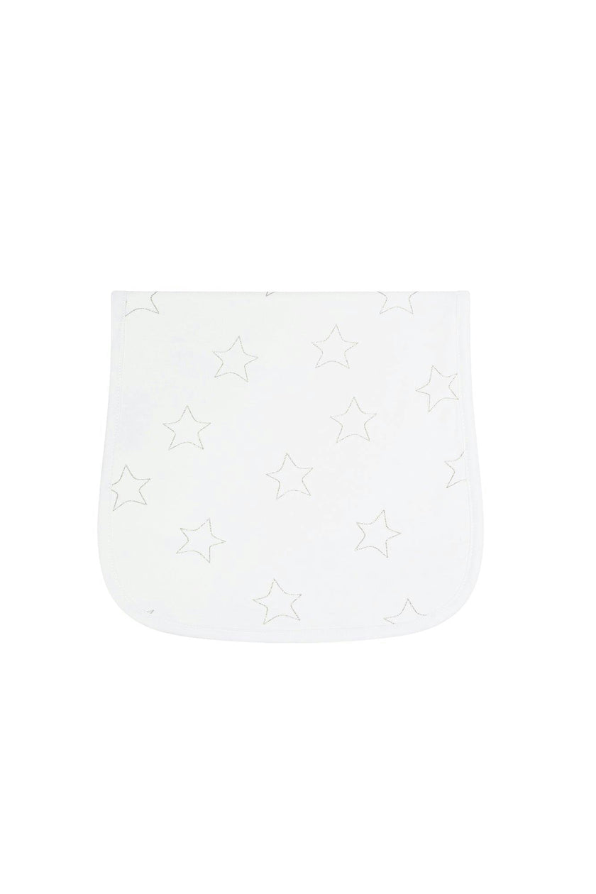 Grey Stars Print Burp Cloth