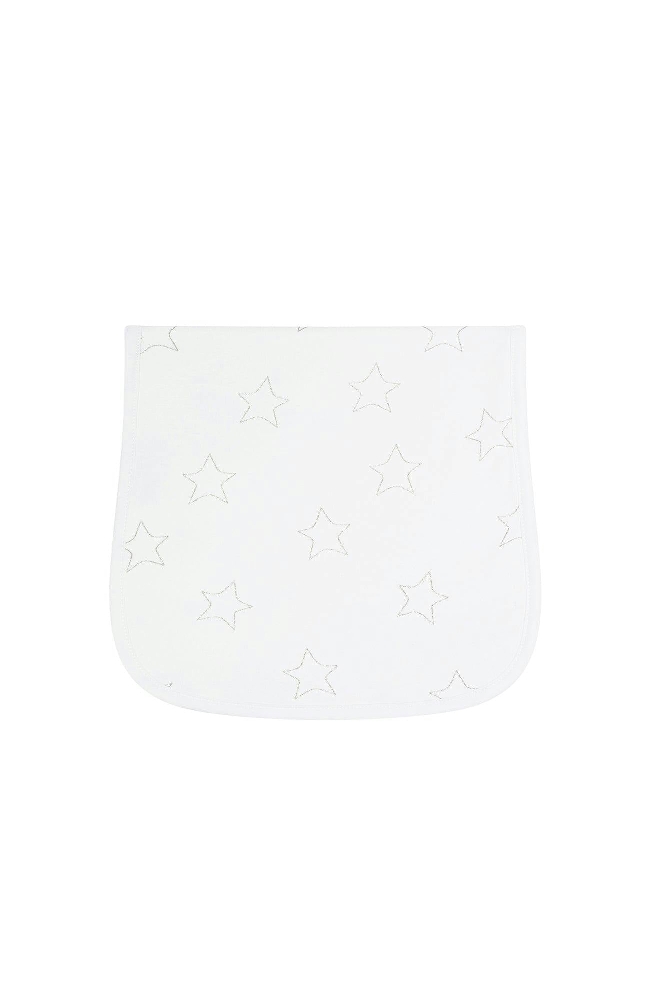 Grey Stars Print Burp Cloth