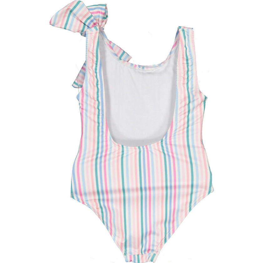 Stripes With Bow One-Piece Swimsuit, Multi