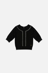 Knitted Sweater Black And Gold