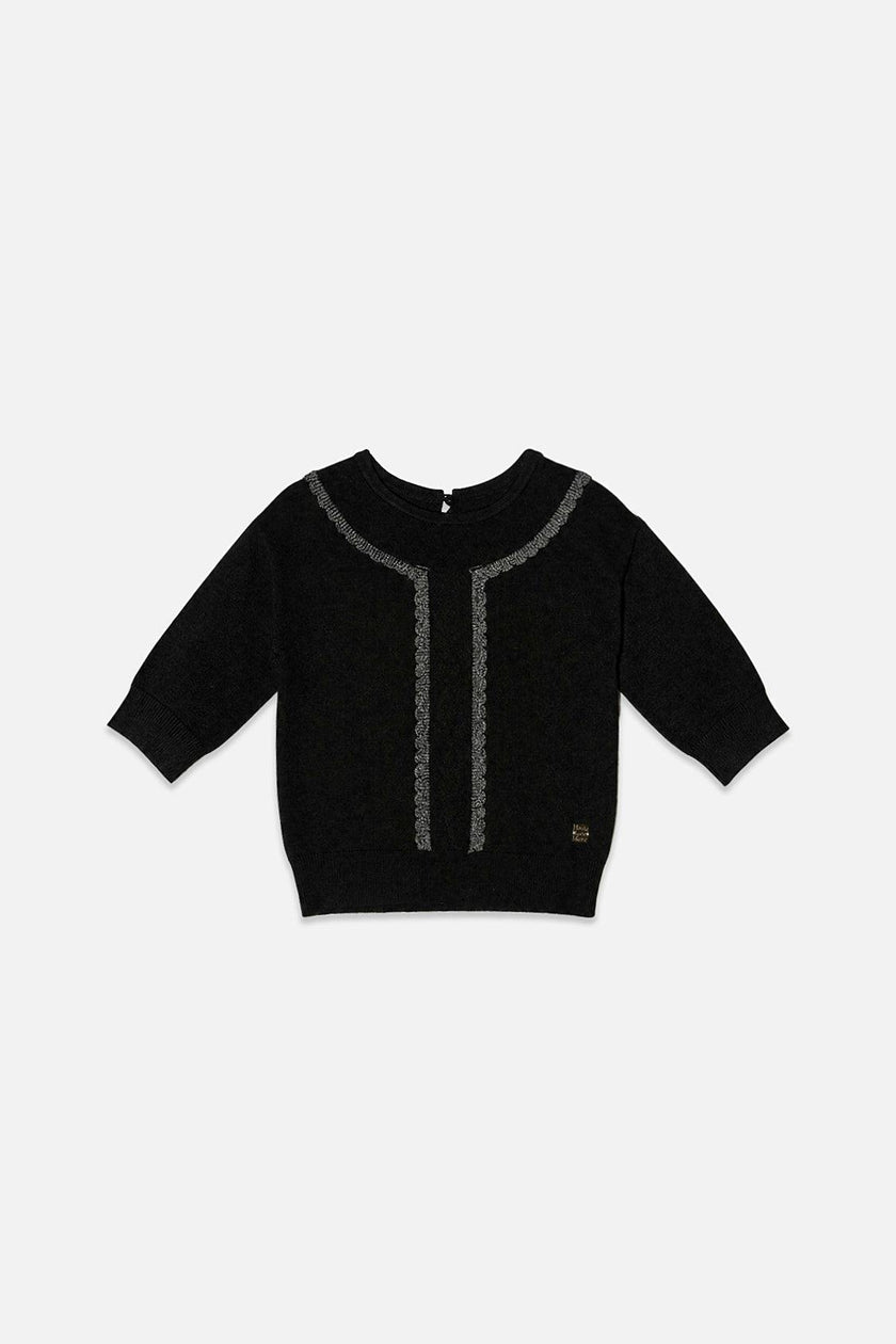 Knitted Sweater Black And Gold