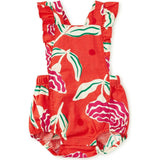 Ruffle Bubble Baby Romper, Red