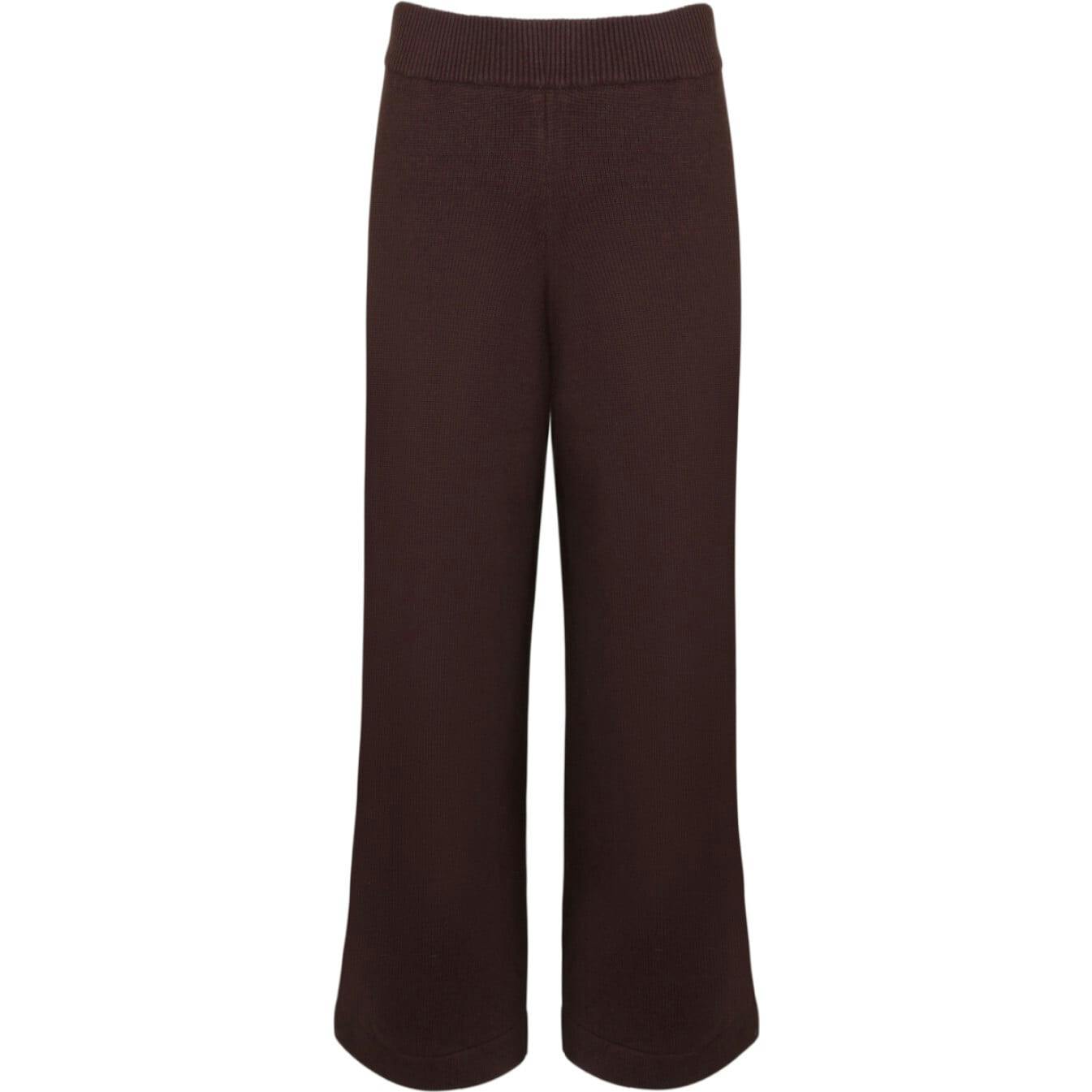 women's brown wide leg knit pant