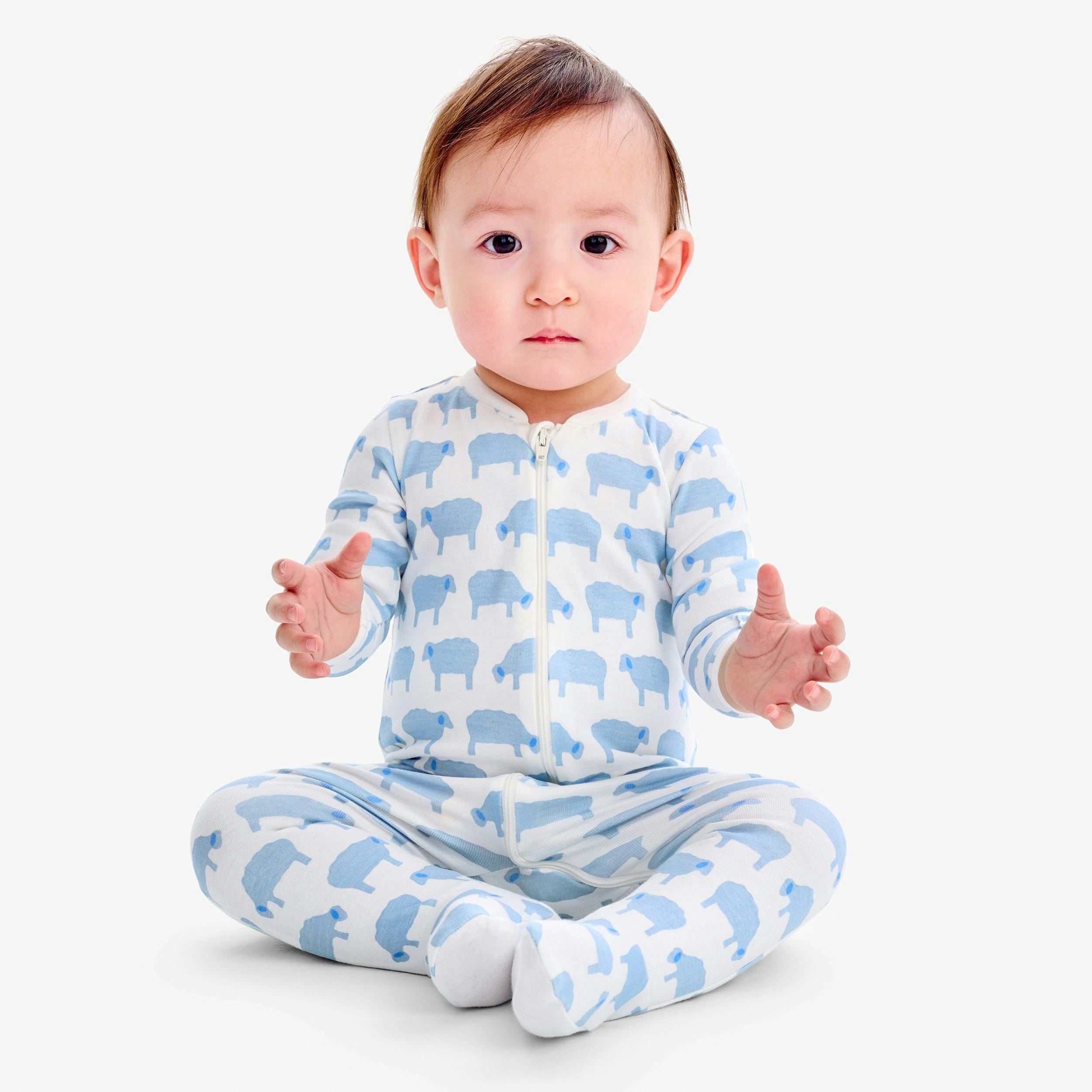 Baby organic animal friends zip footie
