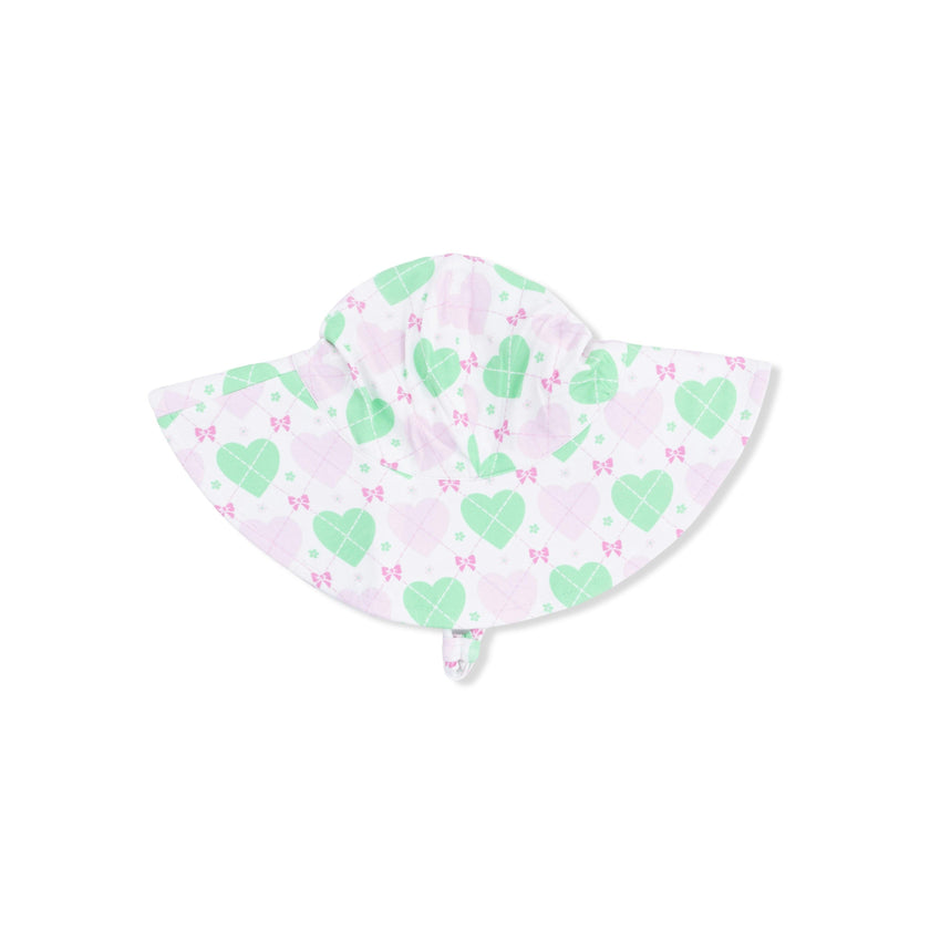 Heart Argyle - Wide Brim Sun Hat