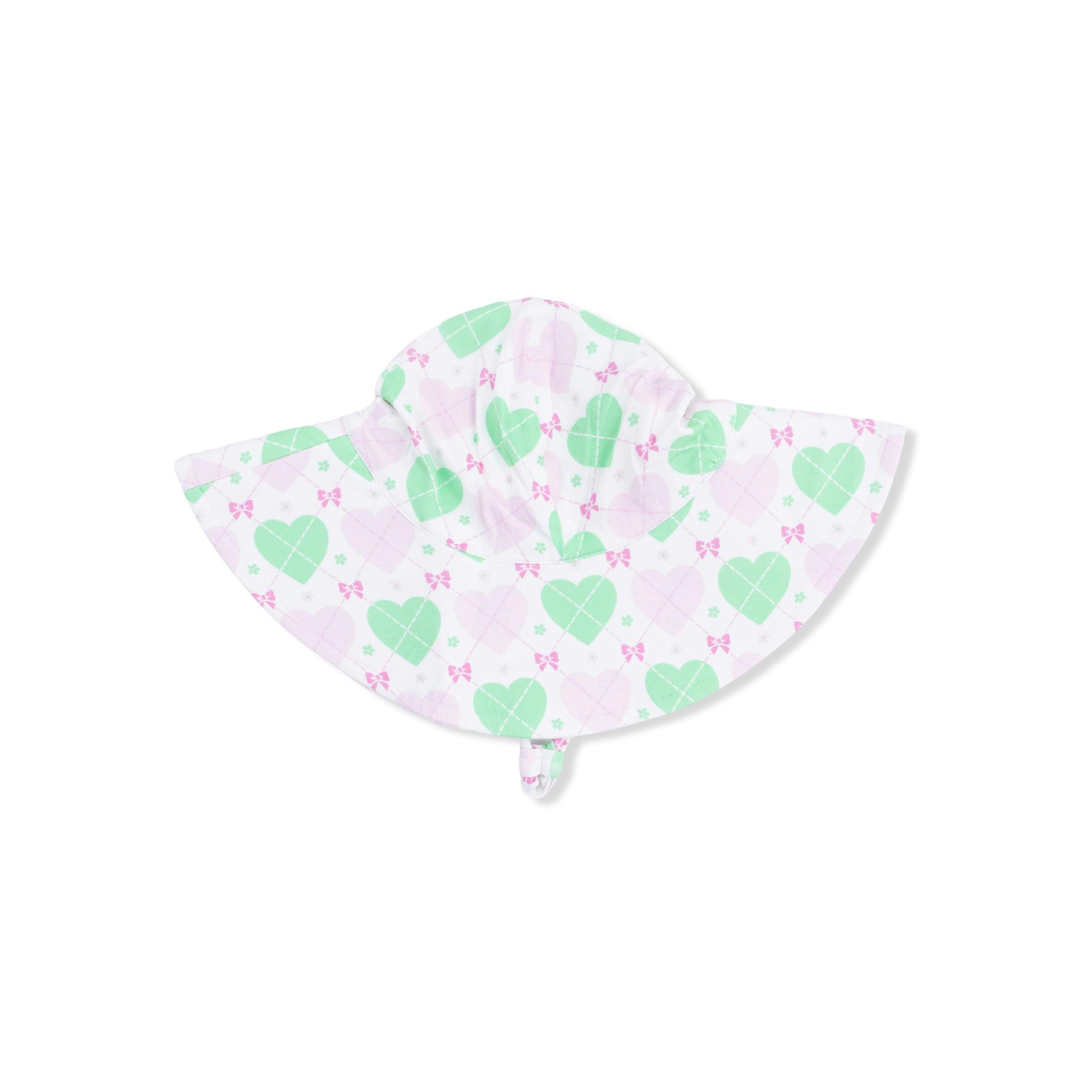 Heart Argyle - Wide Brim Sun Hat