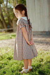 Mini Emery Dress in Chestnut Gingham