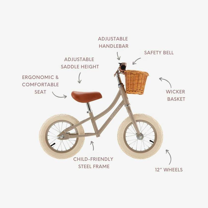 BANWOOD BALANCE BIKE FIRST GO VINTAGE - BEIGE