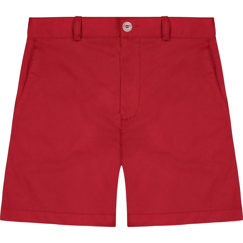Alex Flat Front Shorts Poplin, Red