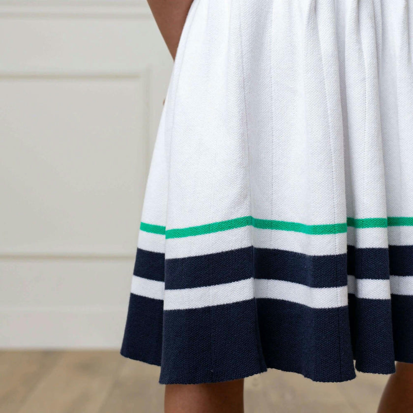 Organic Sleeveless Tennis Sweater Dress, White