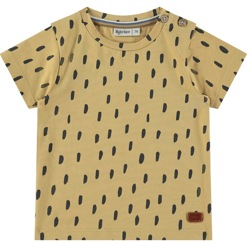 Dotted Round Neck Short Sleeve T-Shirt