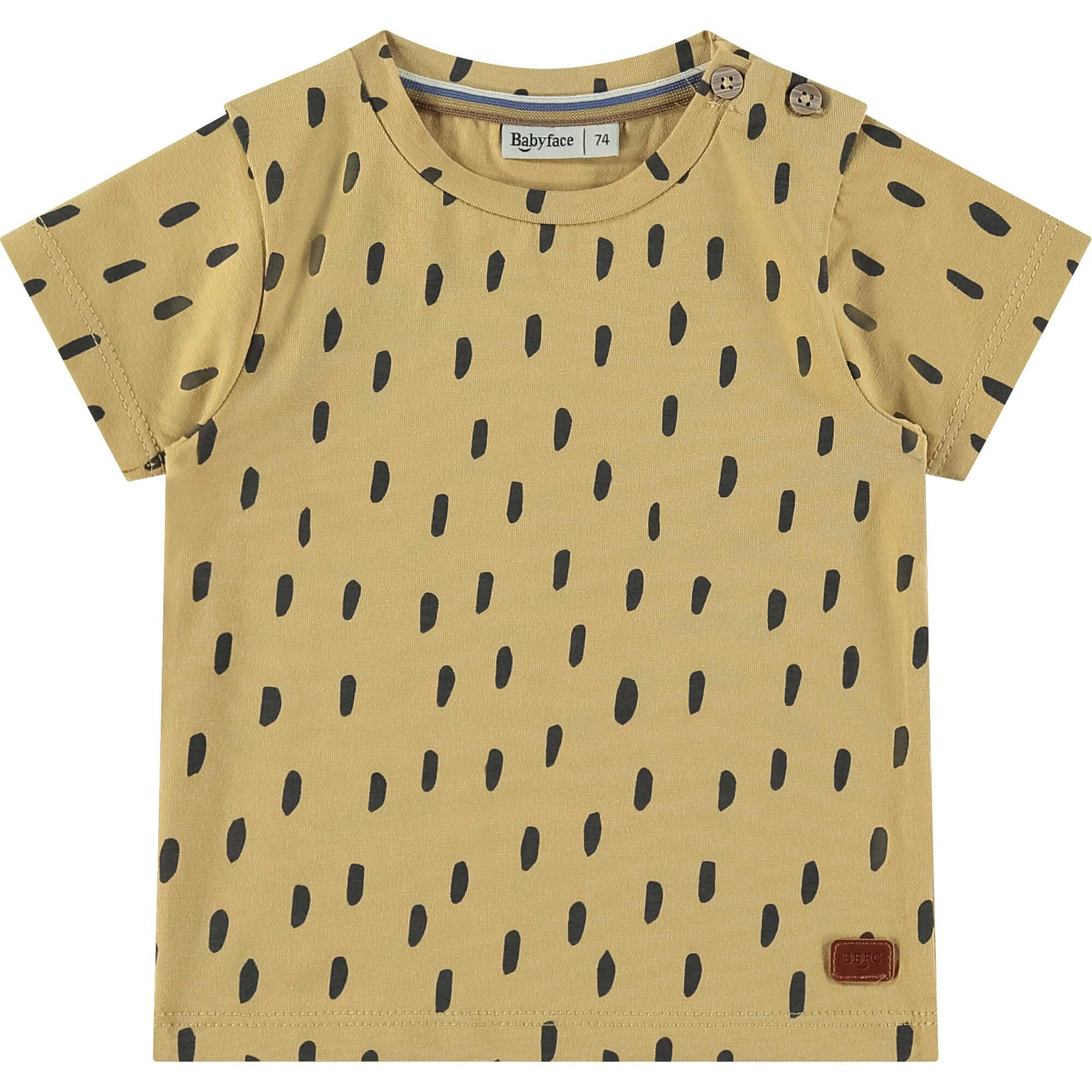 Dotted Round Neck Short Sleeve T-Shirt