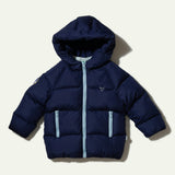 Babys MC Contrast Zipper Puffer Hooded Jacket