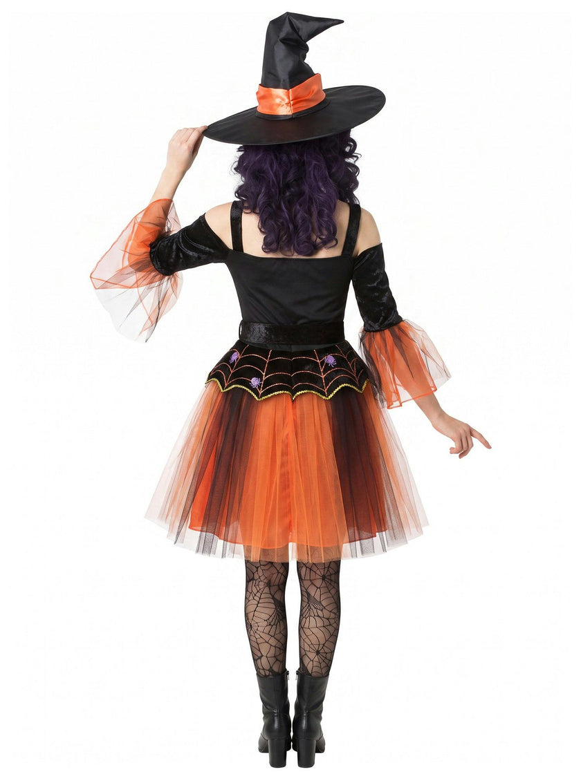 Women's Black and Orange Enchanted Witch Costume