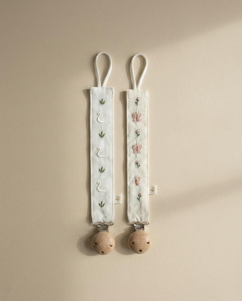 Pacifier Clip Holder (Swan, Butterfly)