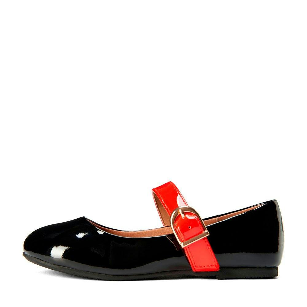 Mindy Glossy Leather Round Toe Mary Jane Shoes