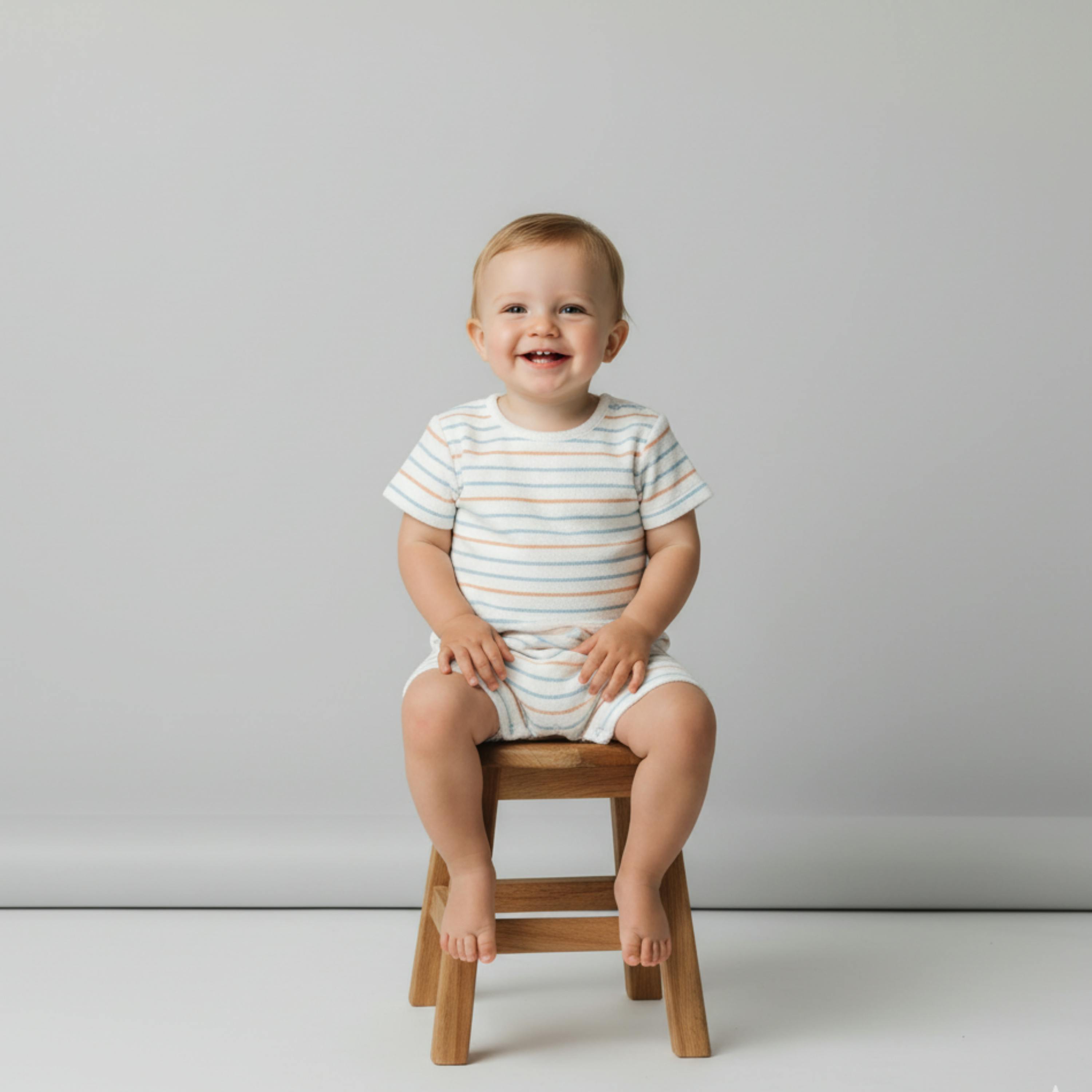Organic Short Romper - Cabana Stripes