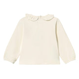 Cream Ruffle-Neck T-shirt
