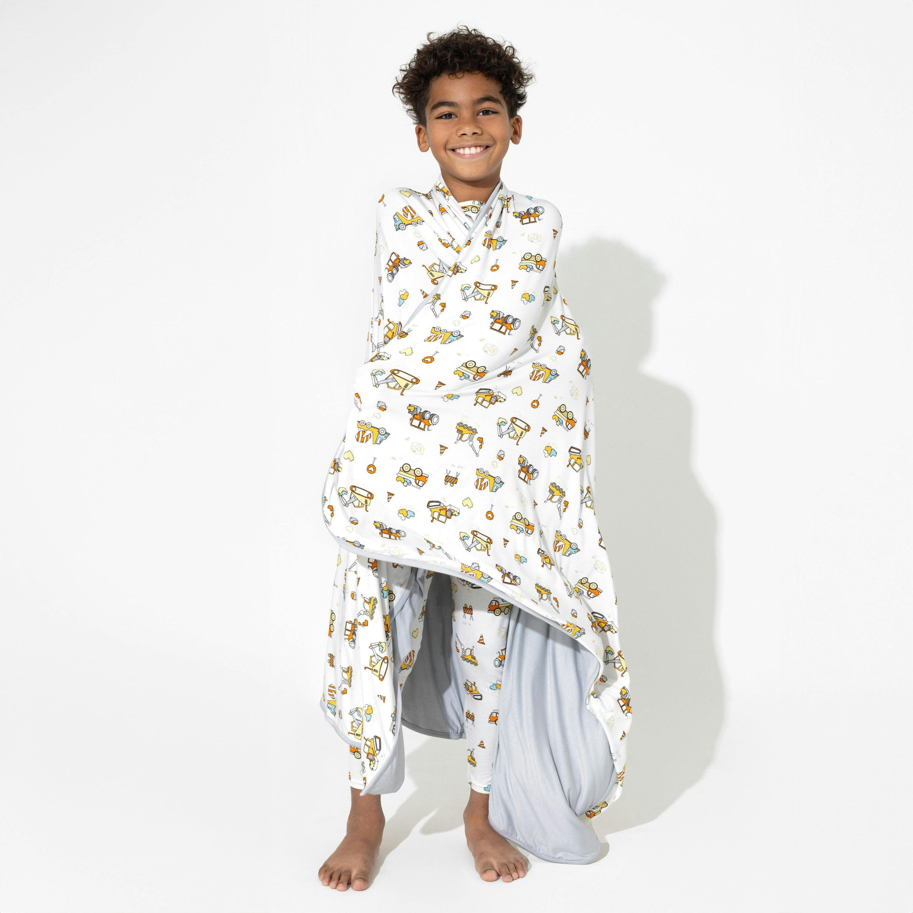 Love Trucks White Bamboo Blanket