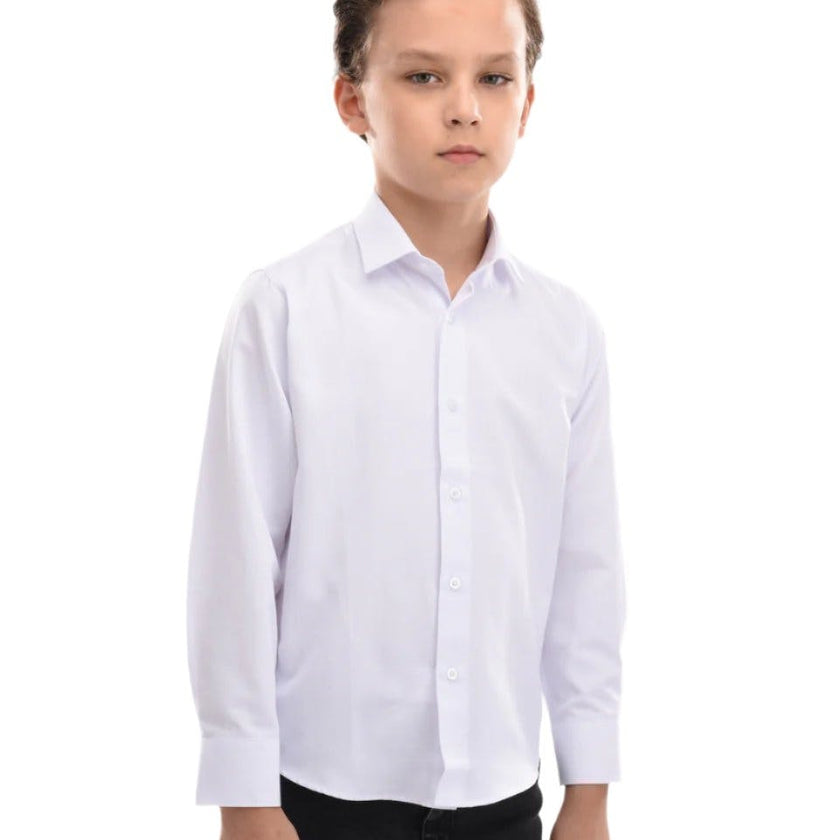 White Solid Dress Shirt