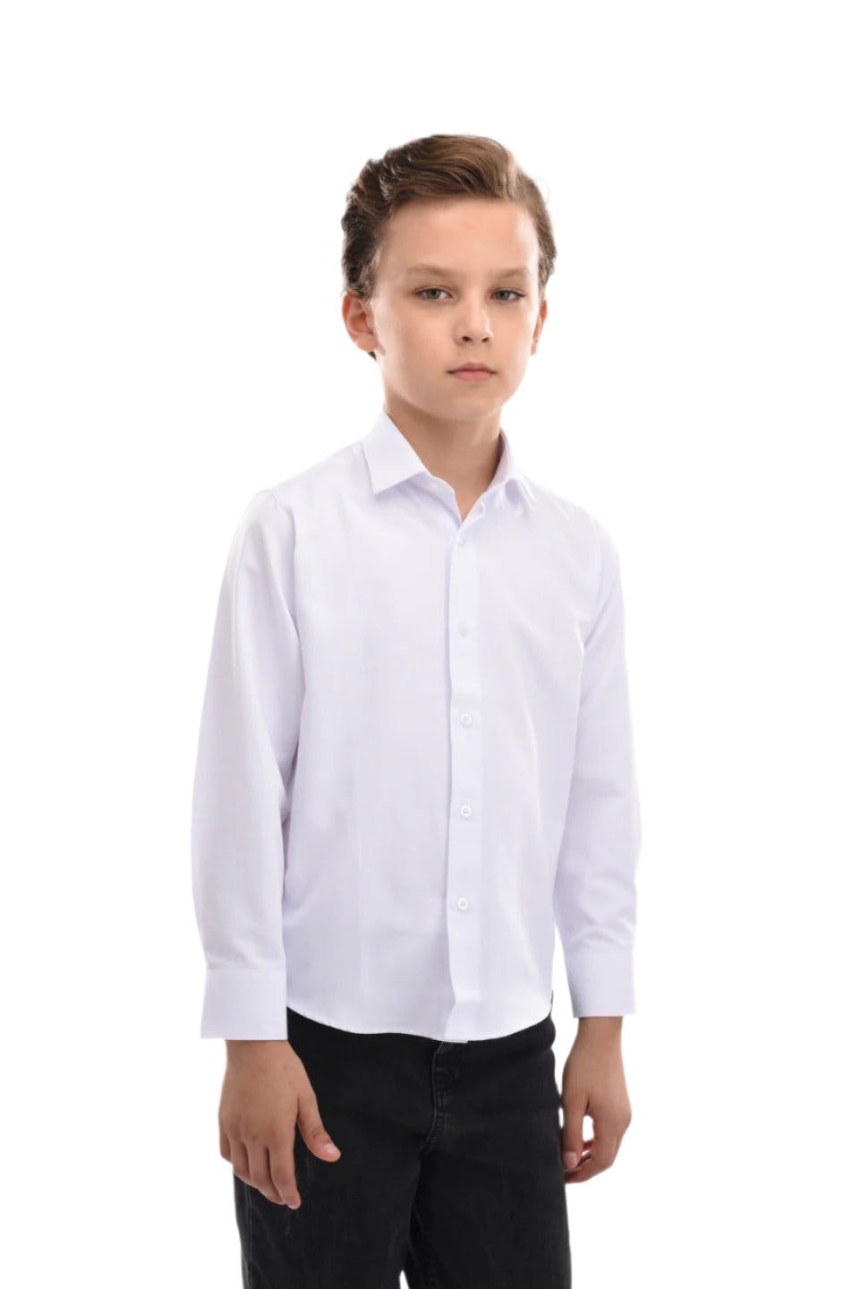 White Solid Dress Shirt