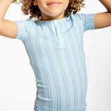 Unisex Pima Striped Shirt & Short Pajamas Set