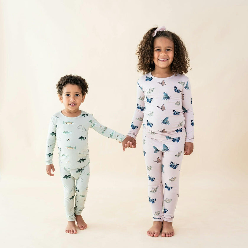 Long Sleeve Toddler Pajama in Blush Butterfly
