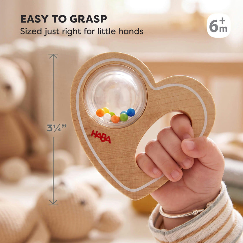 Baby Bundle - 3 Wooden Grasping Rattles (Heart, Whale & Elephant)