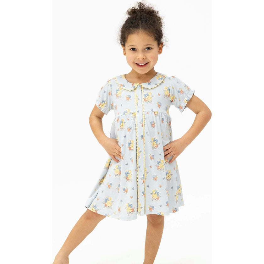Country Stitch Floral - Betty Dress Puff Sleeve with Bloomer