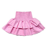 Denim Pink Ruffle Skirt