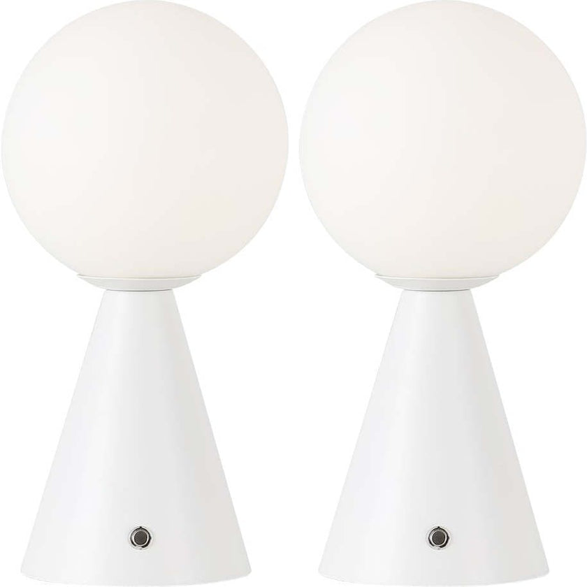 Macie 11.75" Modern Minimalist Globe Rechargeable/Cordless Dimmable Integrated LED Table Lamp with Touch Sensor Set 2