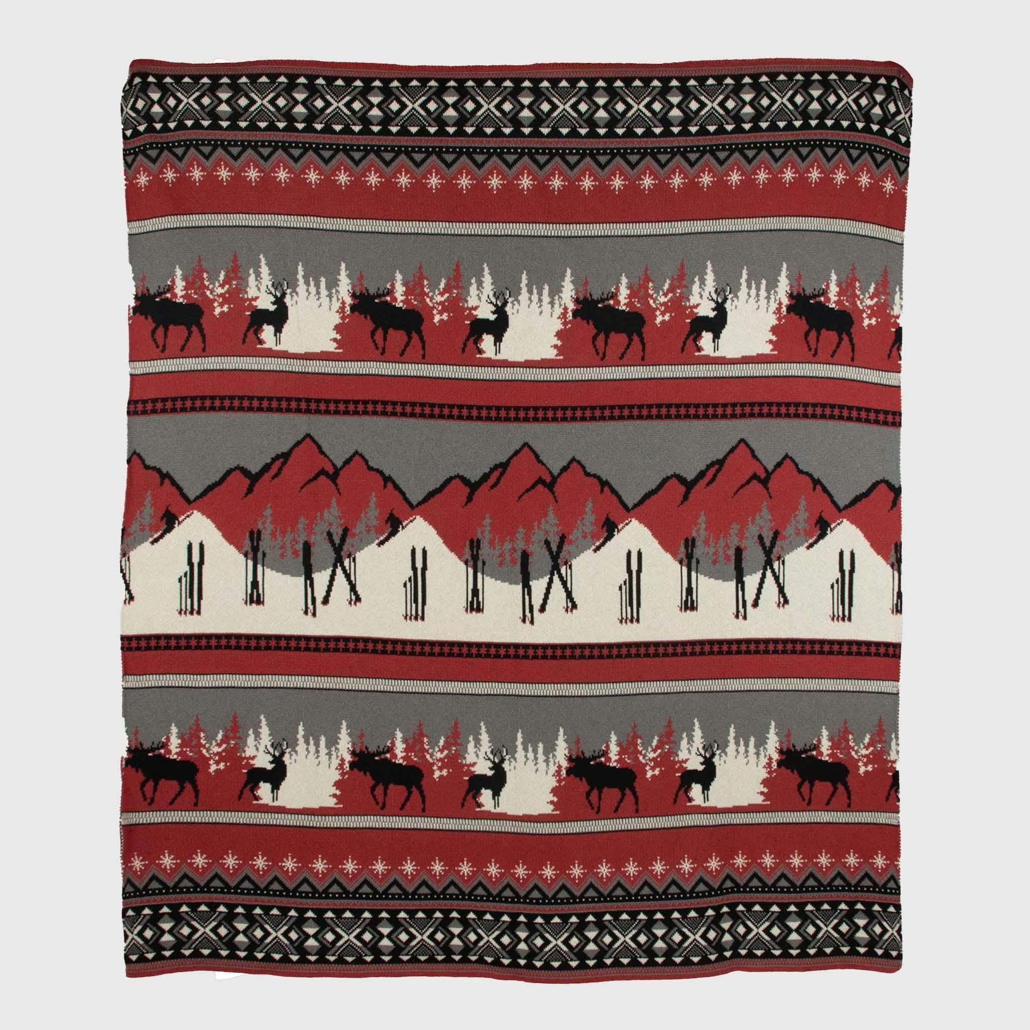 Cotton Sustainable Knit Throw Blanket | Mountain Fair Isle