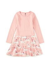 Tiered Skirted Twirl Dress, Royal Meadow Unicorns