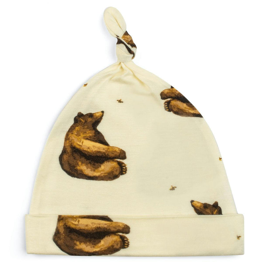 Honey Bamboo Knotted Beanie Hat