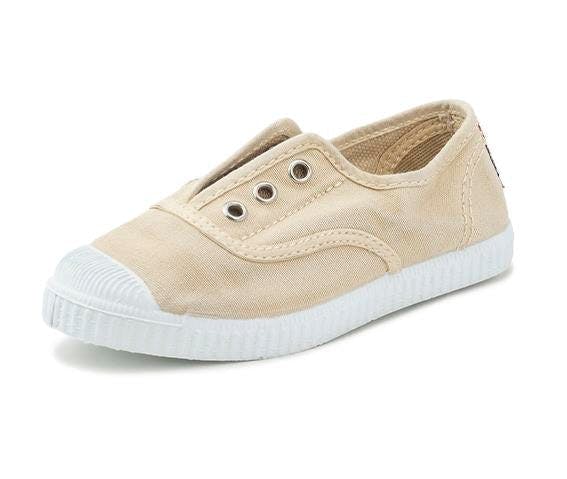 Washed Sand Canvas Laceless Sneaker