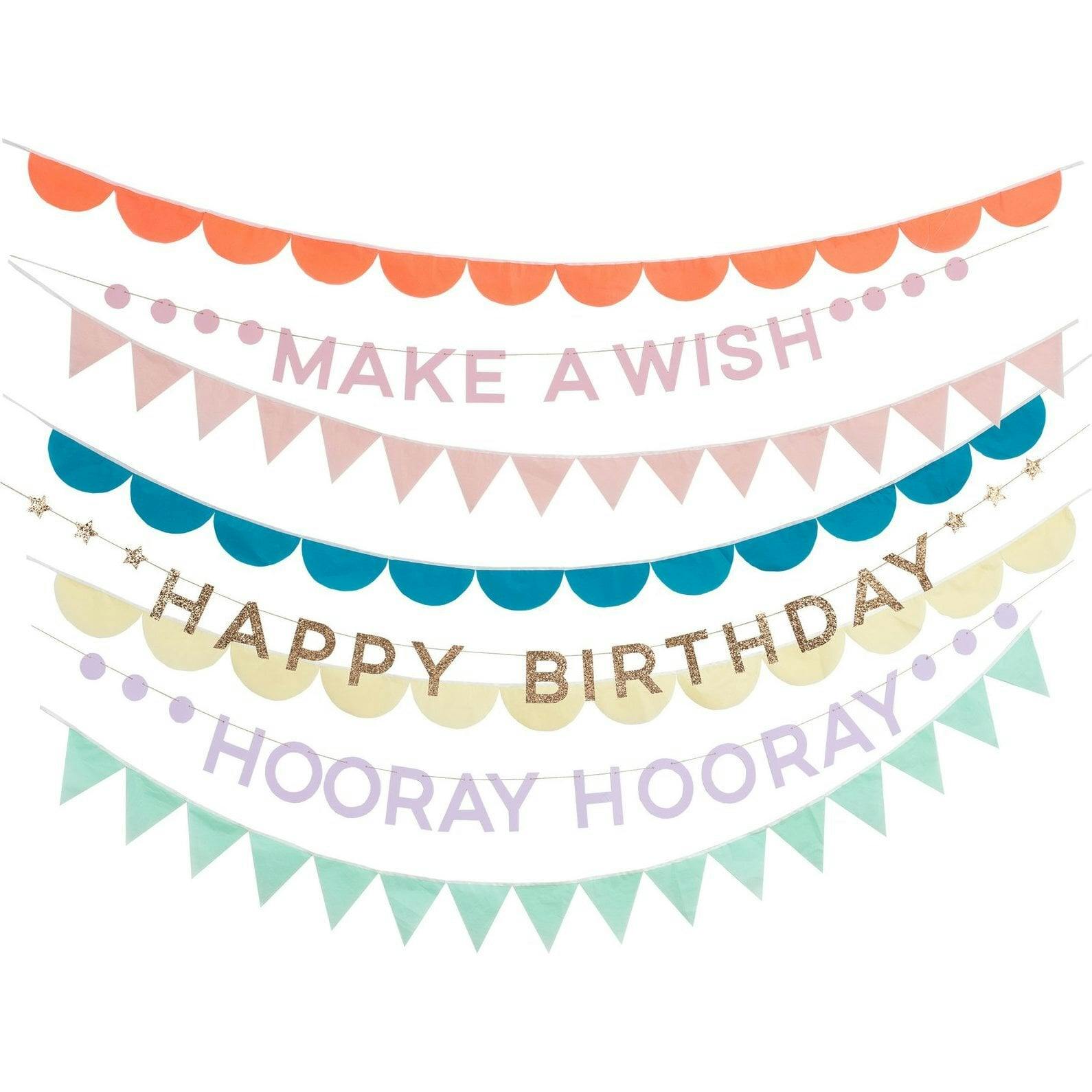 Rainbow Birthday Garland Set
