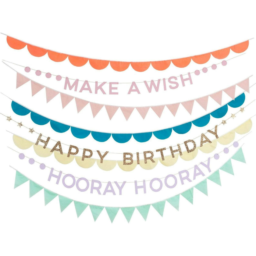 Rainbow Birthday Garland Set