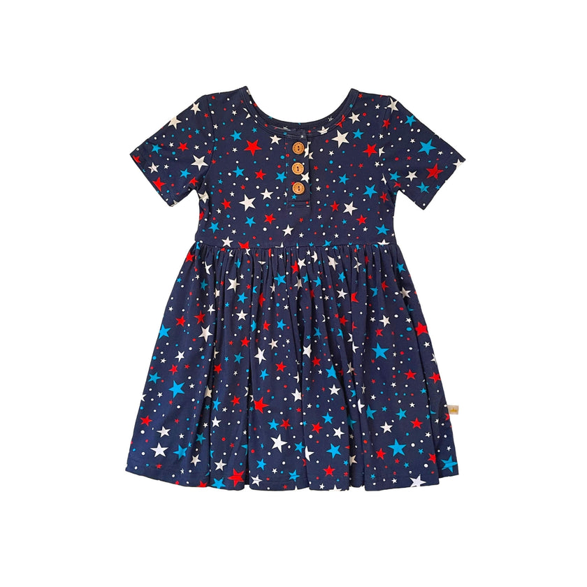 Independence Day July 4th Star Patriotic Memorial Girls Dressss