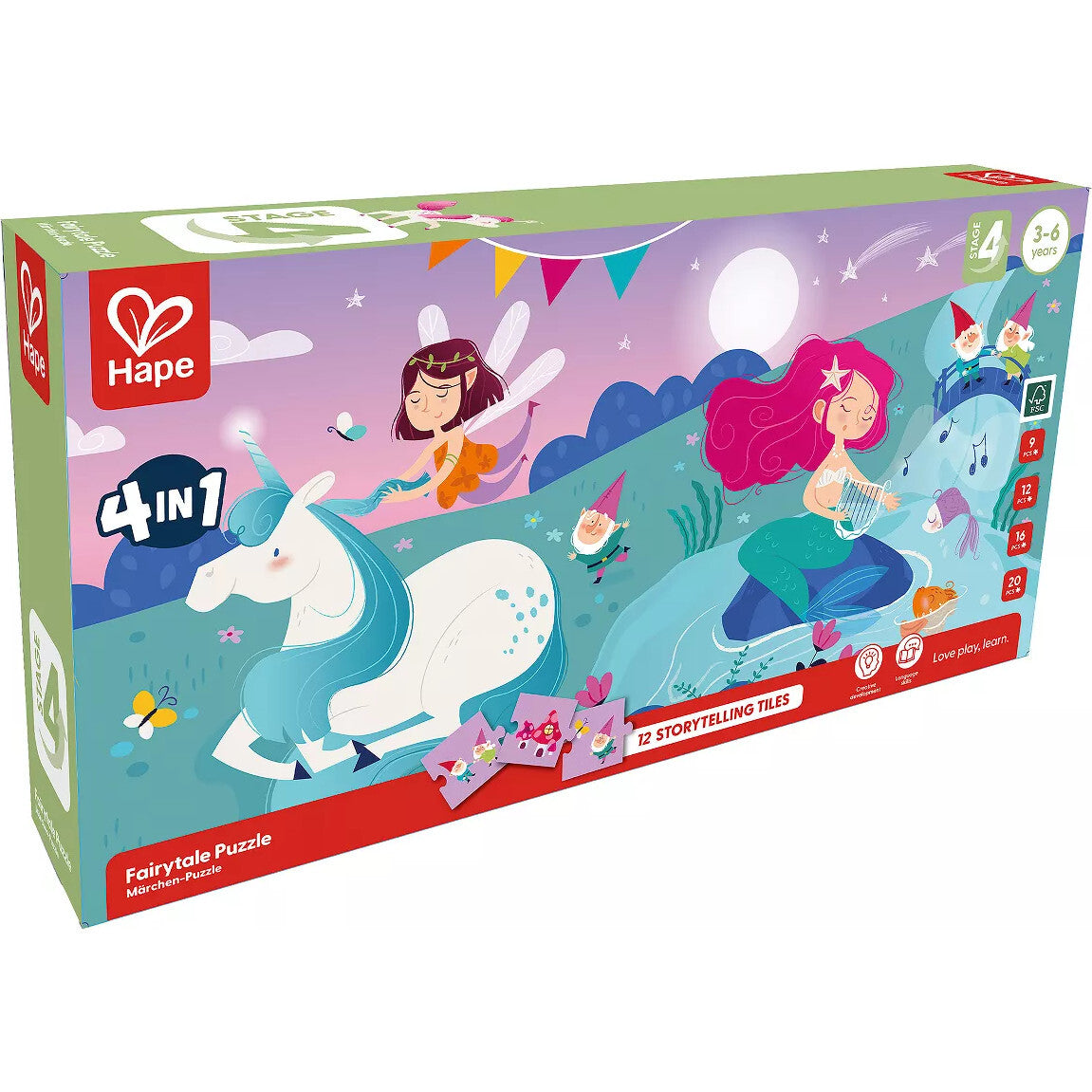 Hape: Fairytale Puzzle - 4 Puzzles In 1